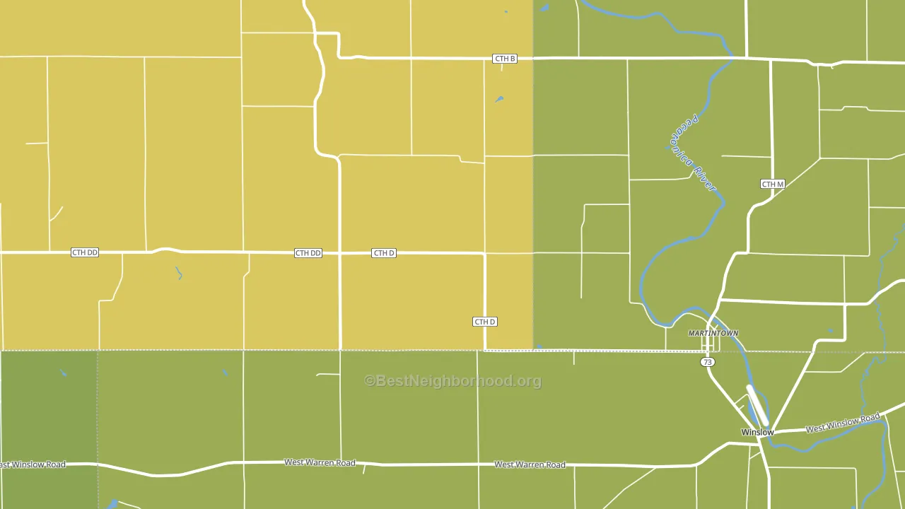 Winslow, WI block-group voter-turnout map