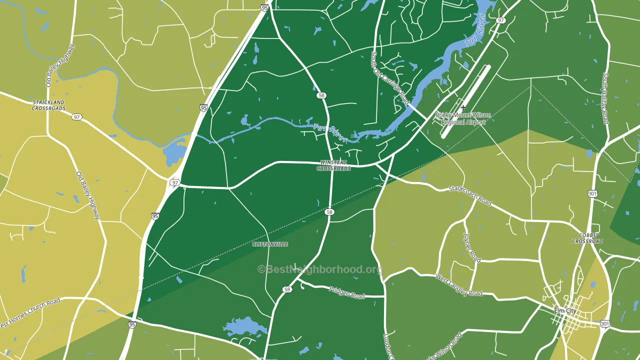 Winstead Crossroads, NC block-group voter-turnout map