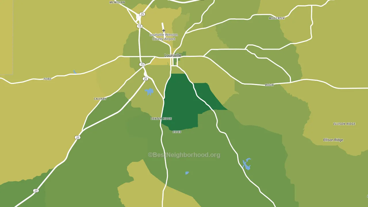 Winston County, MS block-group voter-turnout map