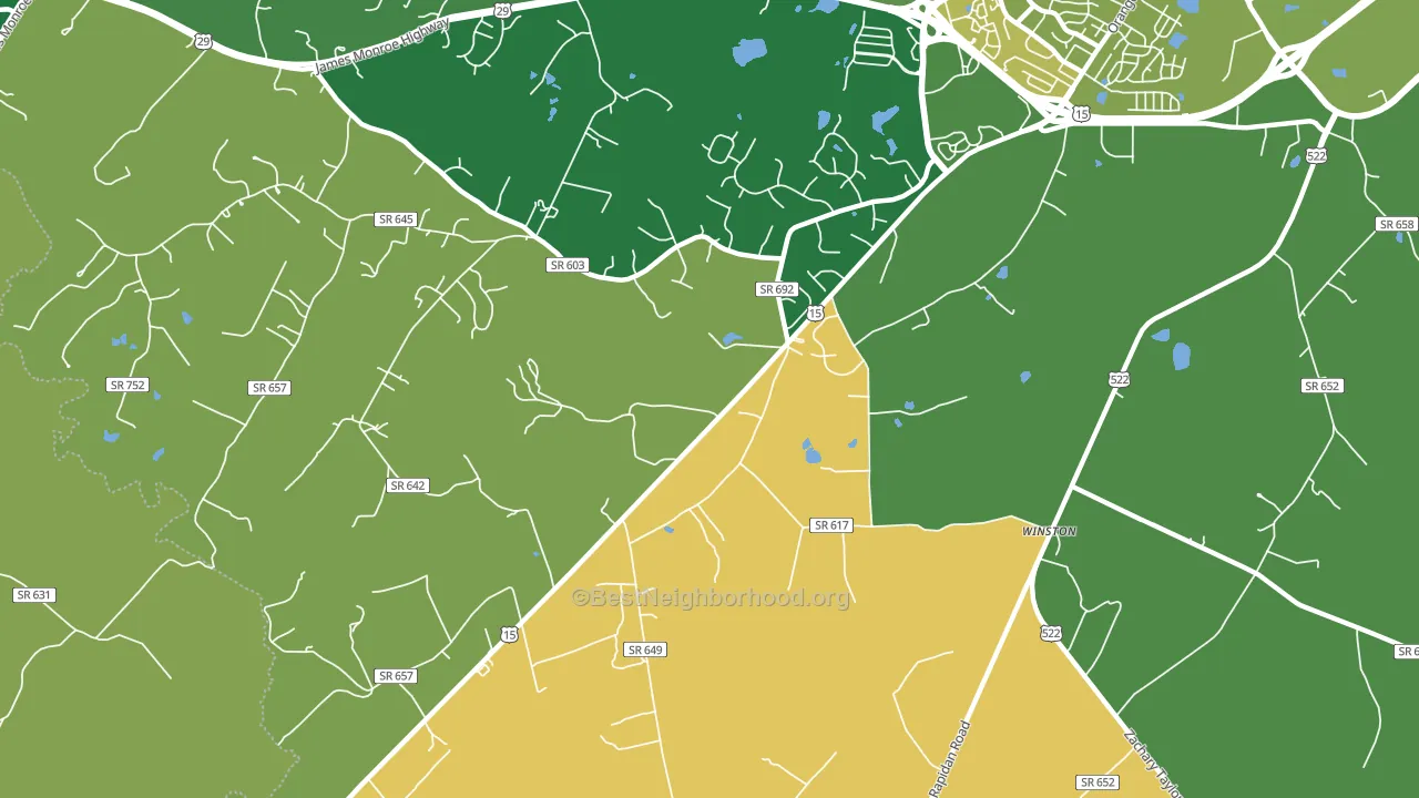 Winston, VA block-group voter-turnout map
