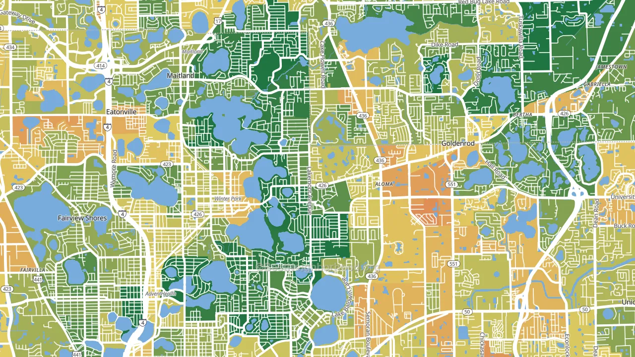 Winter Park, FL block-group voter-turnout map