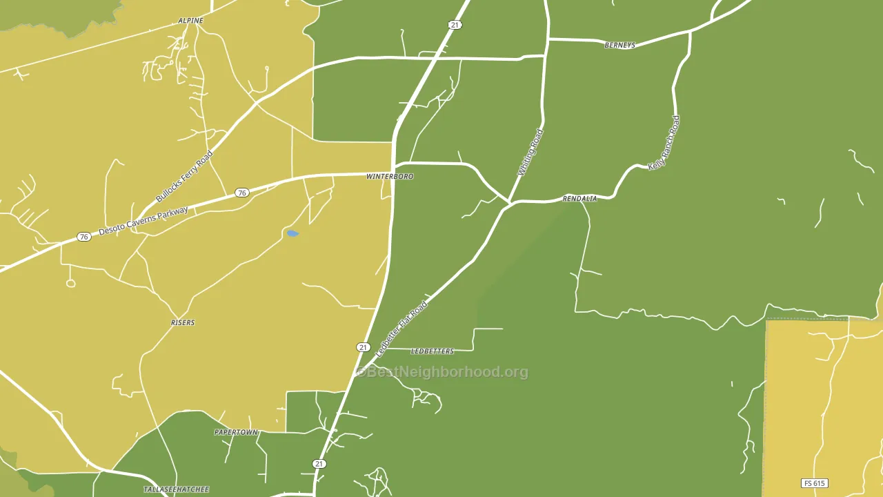 Winterboro, AL block-group voter-turnout map