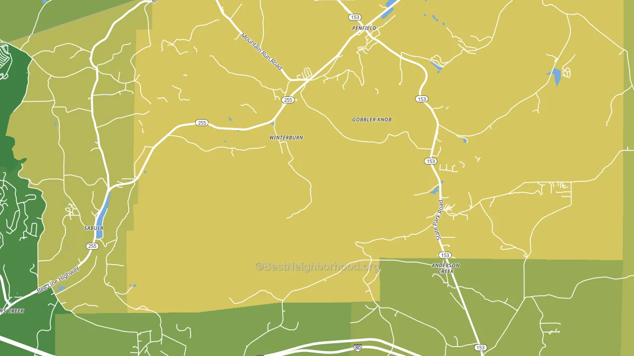 Winterburne, PA block-group voter-turnout map