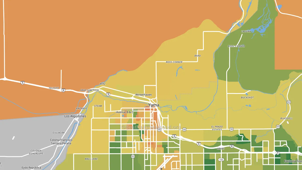 Winterhaven, CA block-group voter-turnout map
