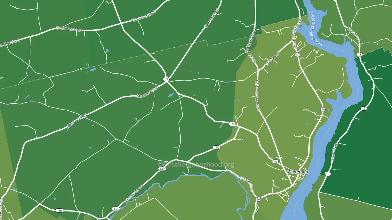 Winterport, ME block-group voter-turnout map