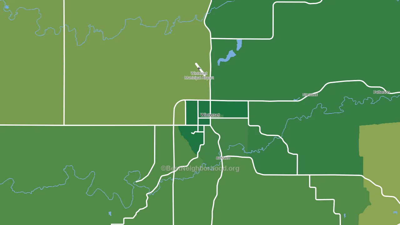 Winterset, IA block-group voter-turnout map