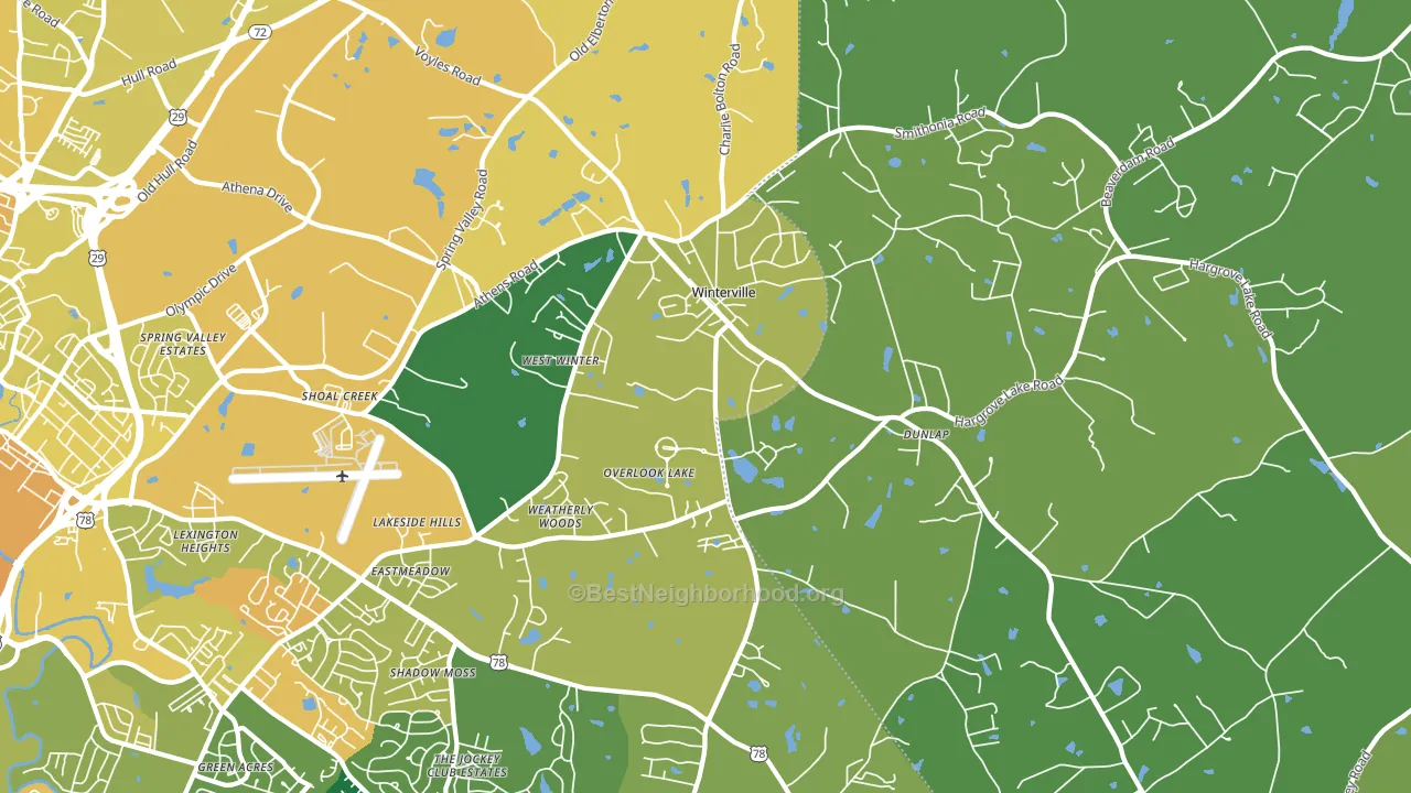 Winterville, GA block-group voter-turnout map