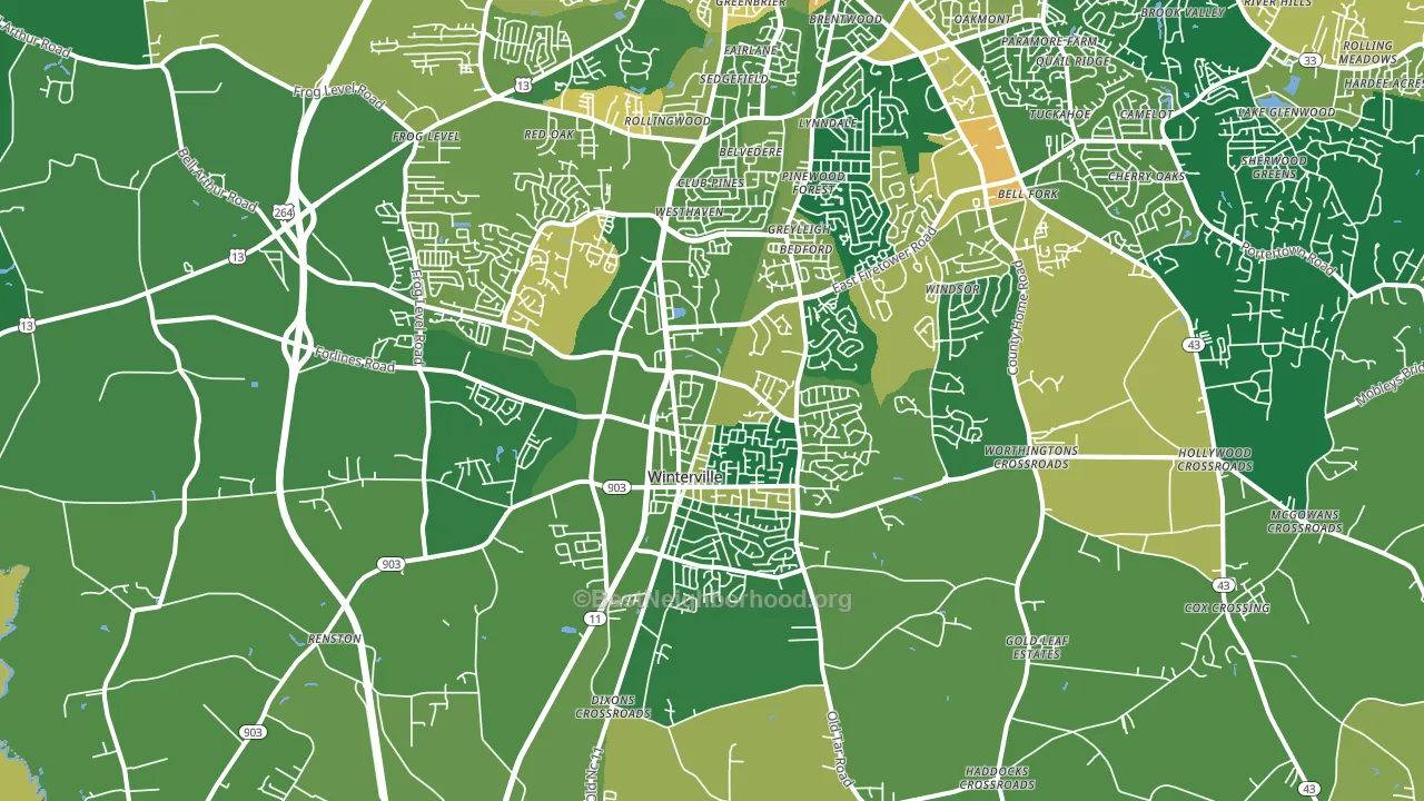 Winterville, NC block-group voter-turnout map