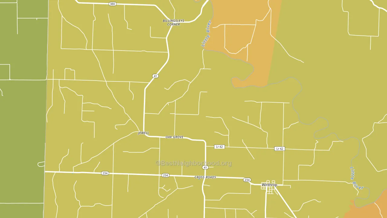 Winthrop, AR block-group voter-turnout map