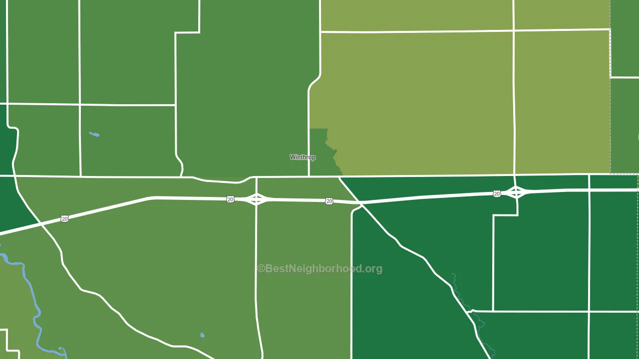 Winthrop, IA block-group voter-turnout map