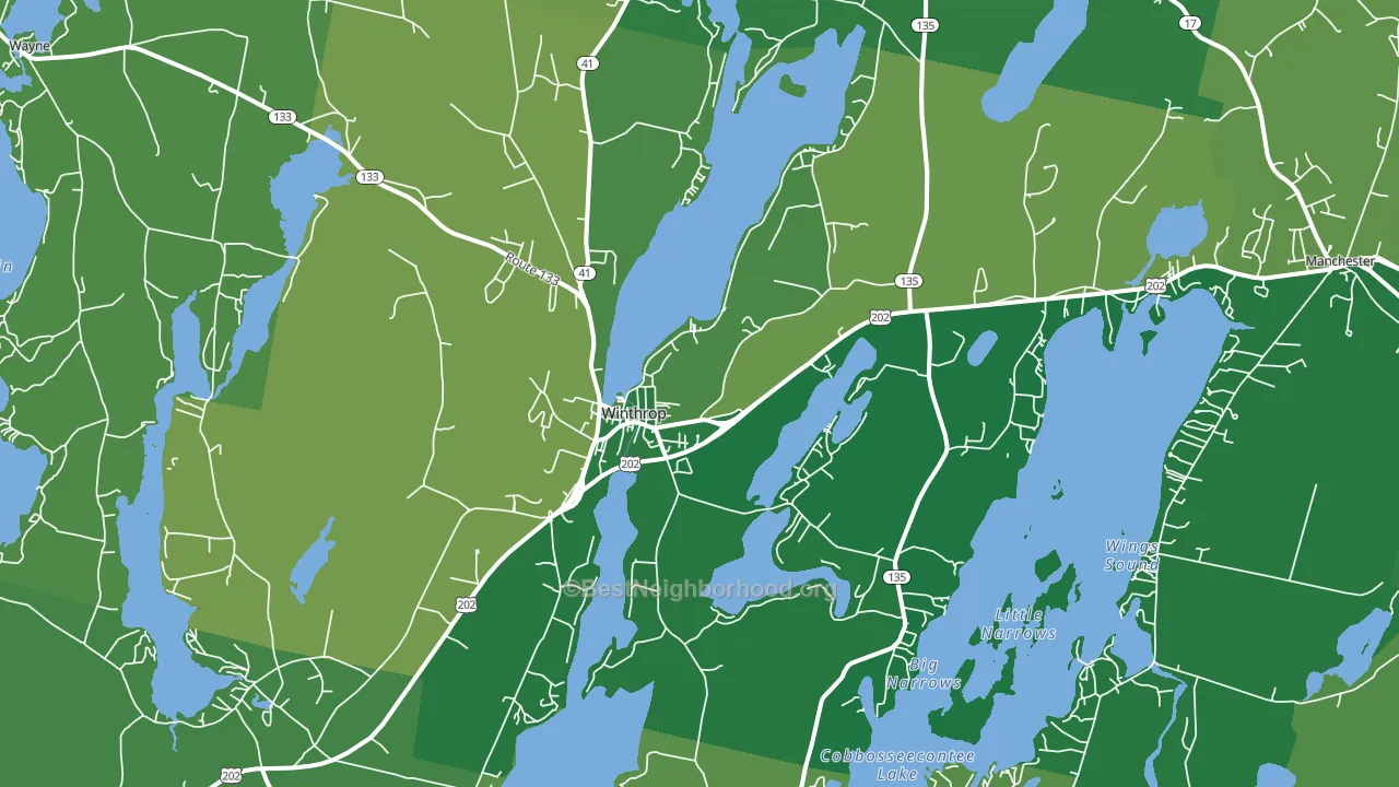 Winthrop, ME block-group voter-turnout map