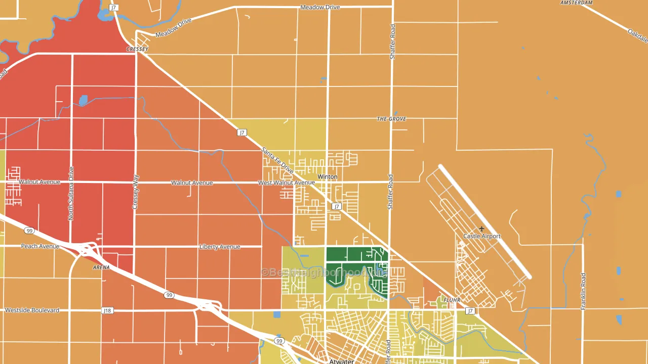 Winton, CA block-group voter-turnout map