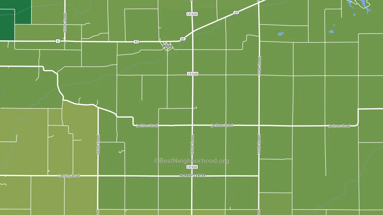 Wiota, IA block-group voter-turnout map