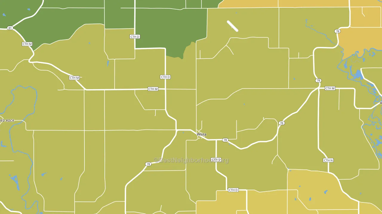 Wiota, WI block-group voter-turnout map