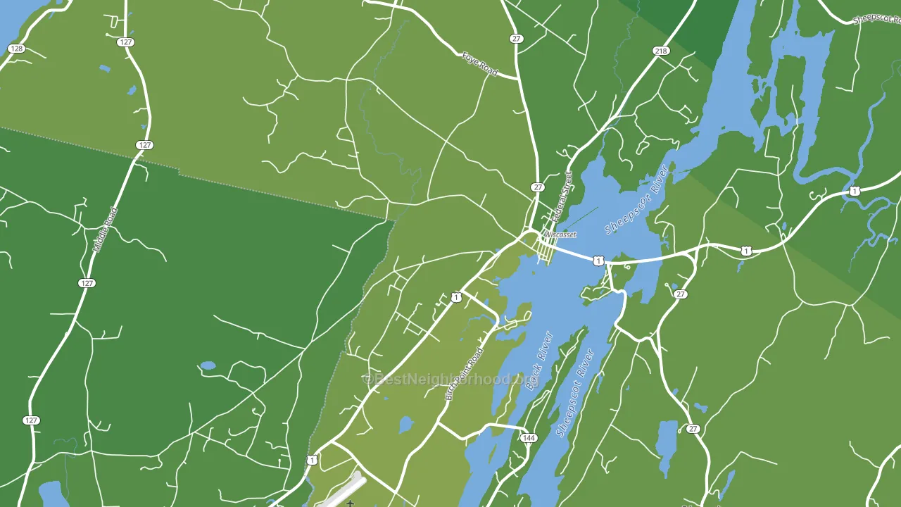 Wiscasset, ME block-group voter-turnout map