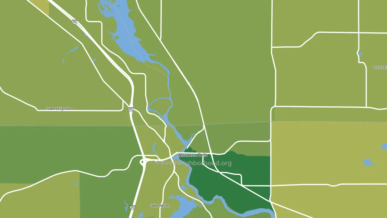 Wisconsin Dells, WI block-group voter-turnout map