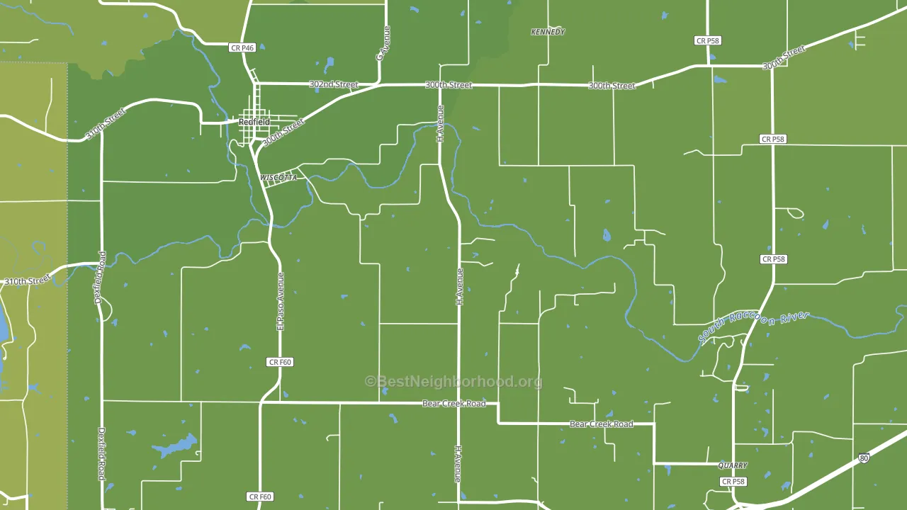 Wiscotta, IA block-group voter-turnout map