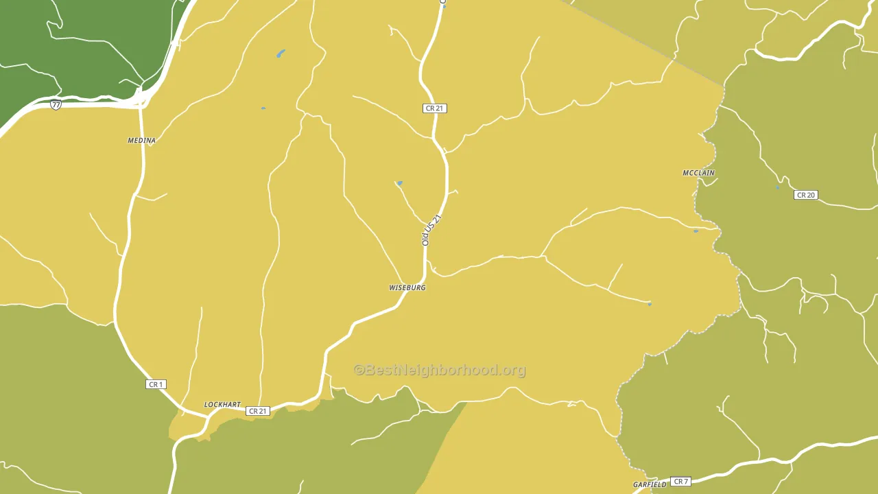 Wiseburg, WV block-group voter-turnout map