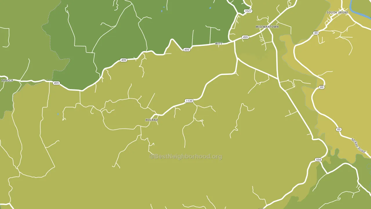 Wisemantown, KY block-group voter-turnout map