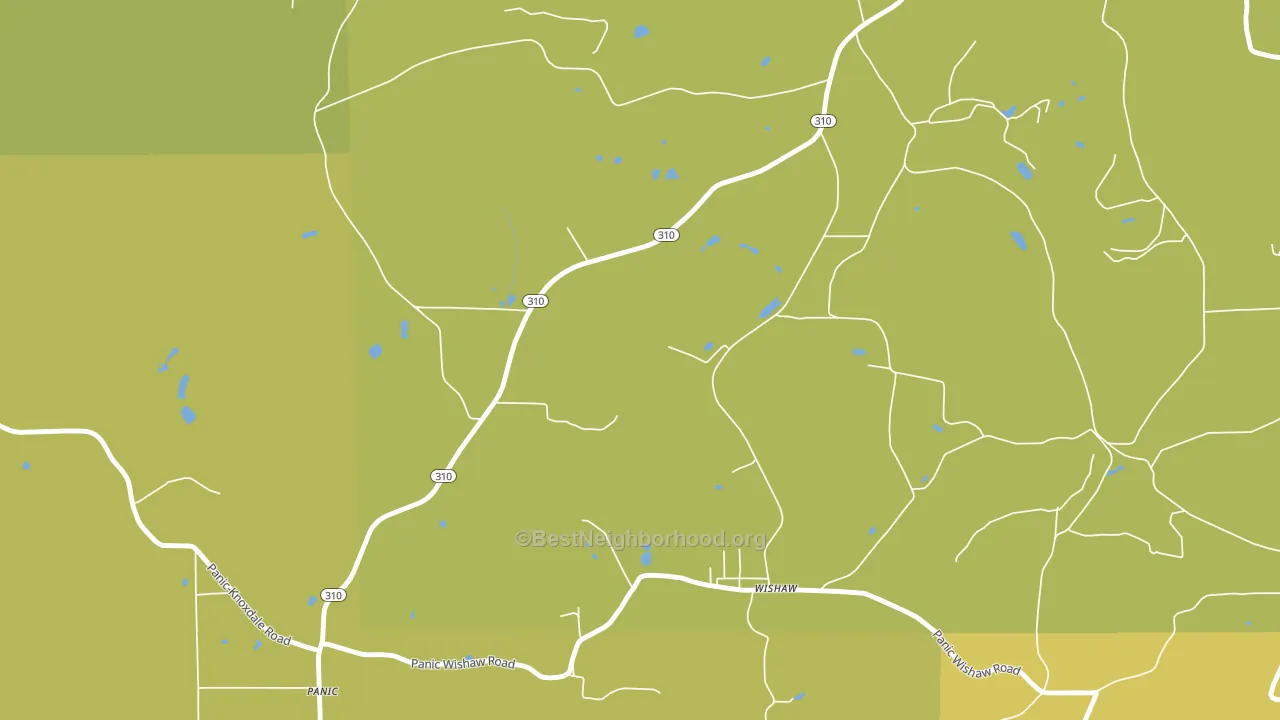 Wishaw, PA block-group voter-turnout map