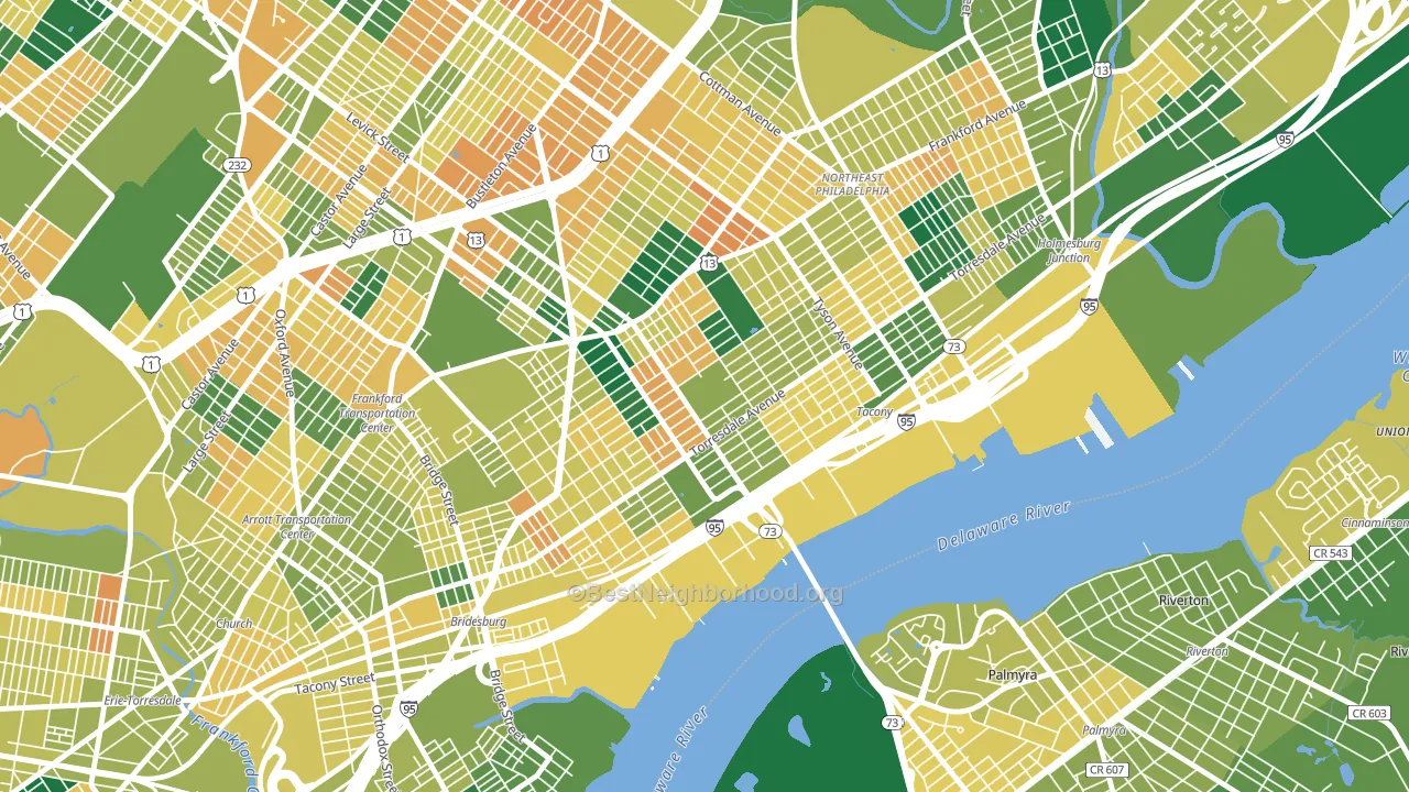 Wissanoning, Philadelphia, PA block-group voter-turnout map