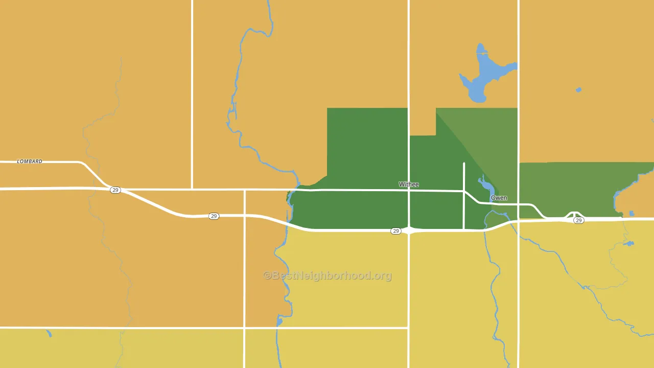 Withee, WI block-group voter-turnout map