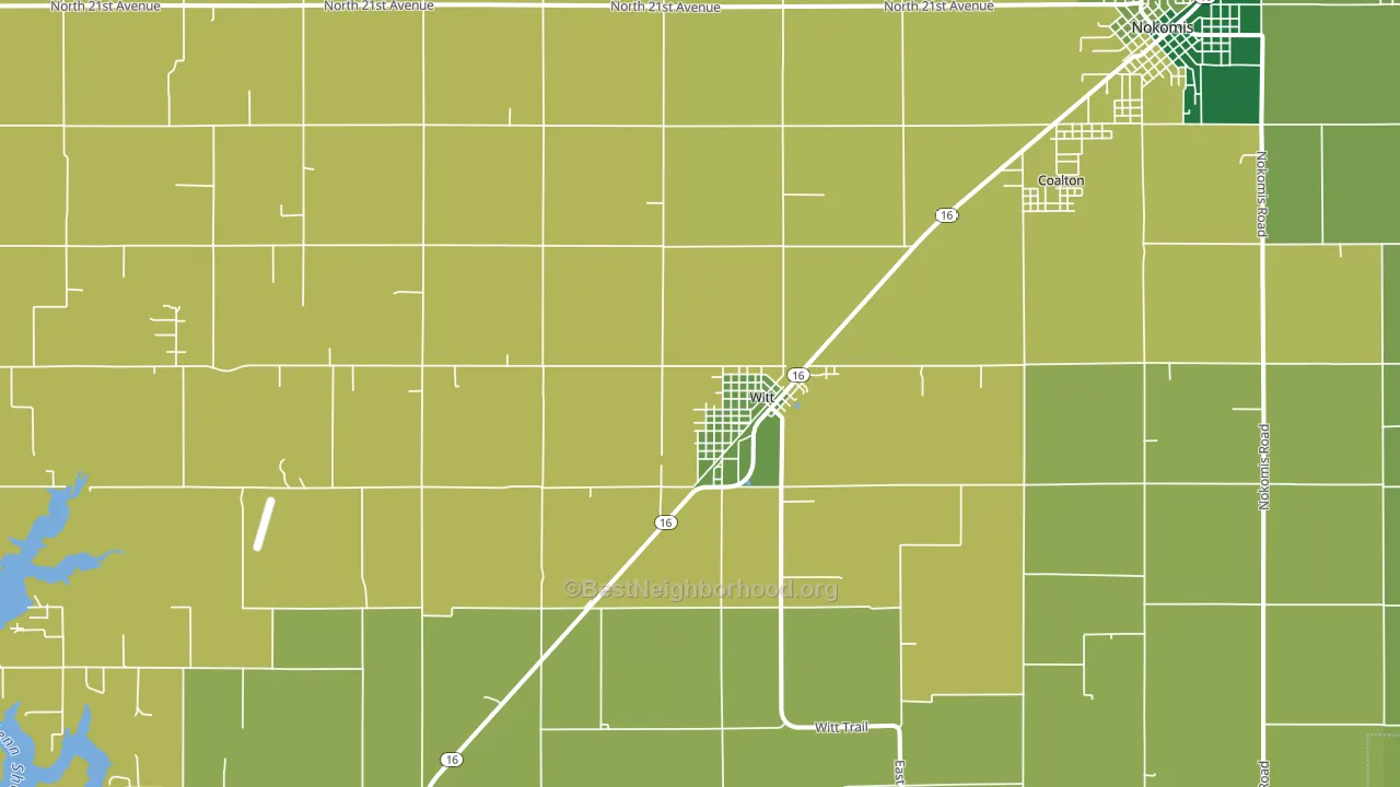 Witt, IL block-group voter-turnout map