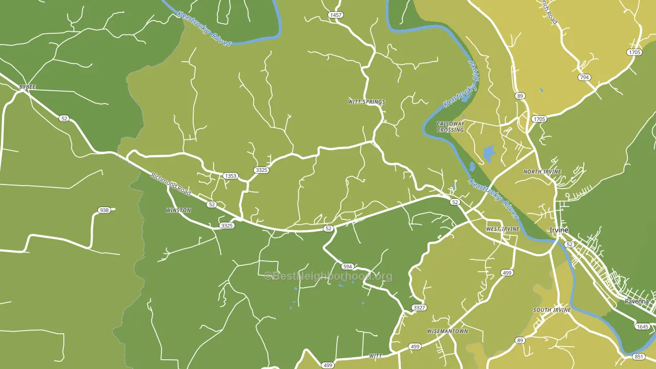 Witt Springs, KY block-group voter-turnout map