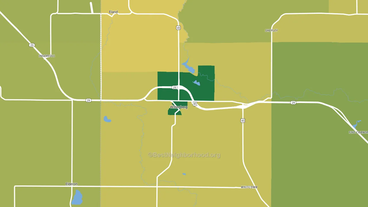 Wittenberg, WI block-group voter-turnout map