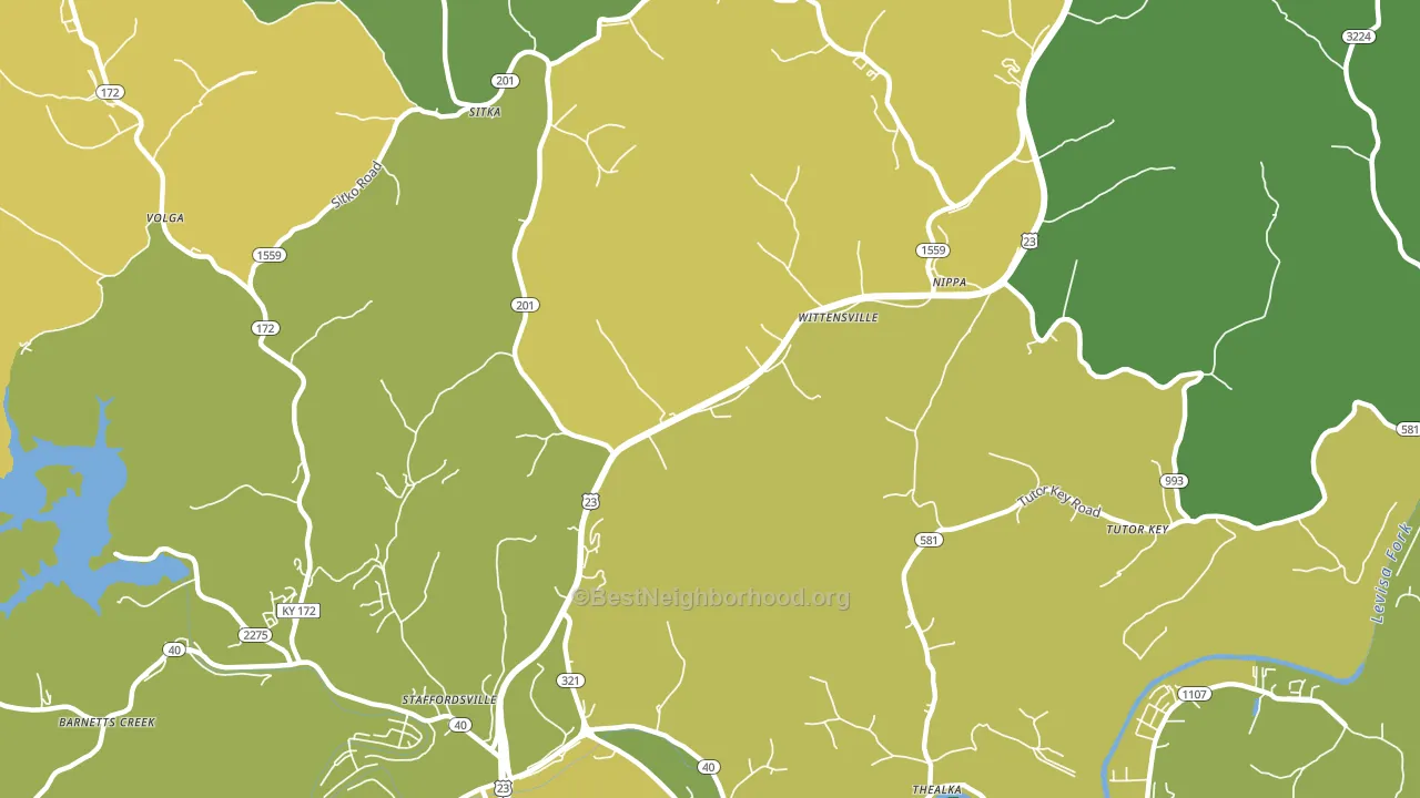 Wittensville, KY block-group voter-turnout map