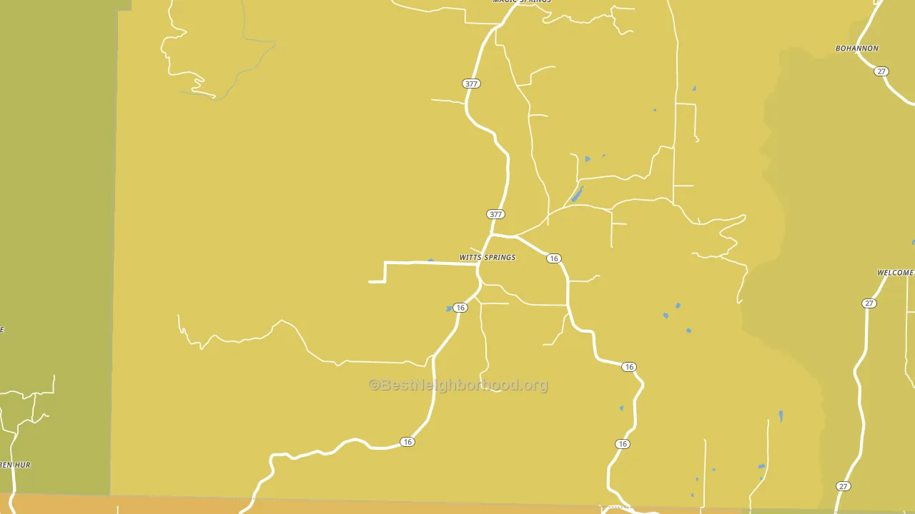 Witts Springs, AR block-group voter-turnout map