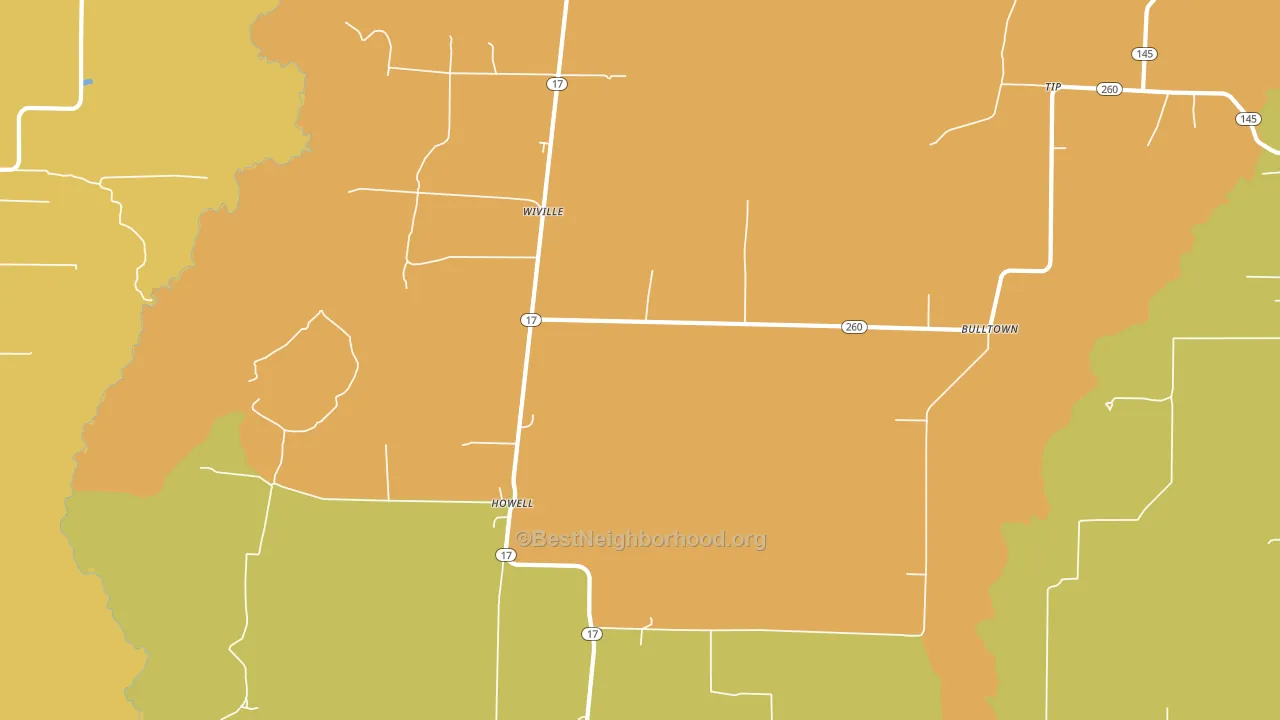 Wiville, AR block-group voter-turnout map