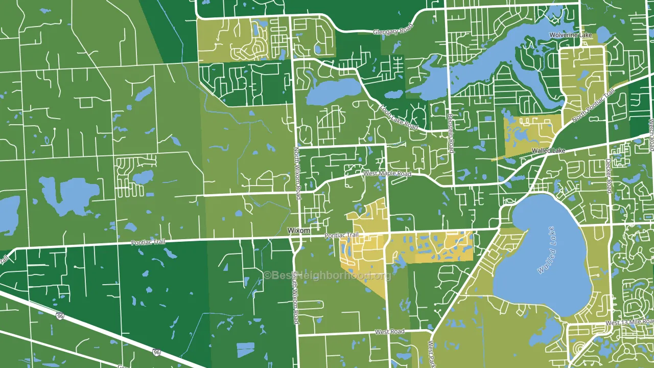 Wixom, MI block-group voter-turnout map