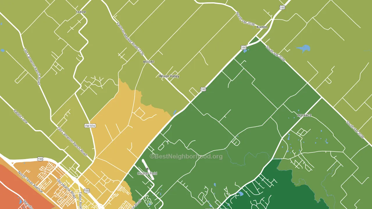 Wixon Valley, TX block-group voter-turnout map