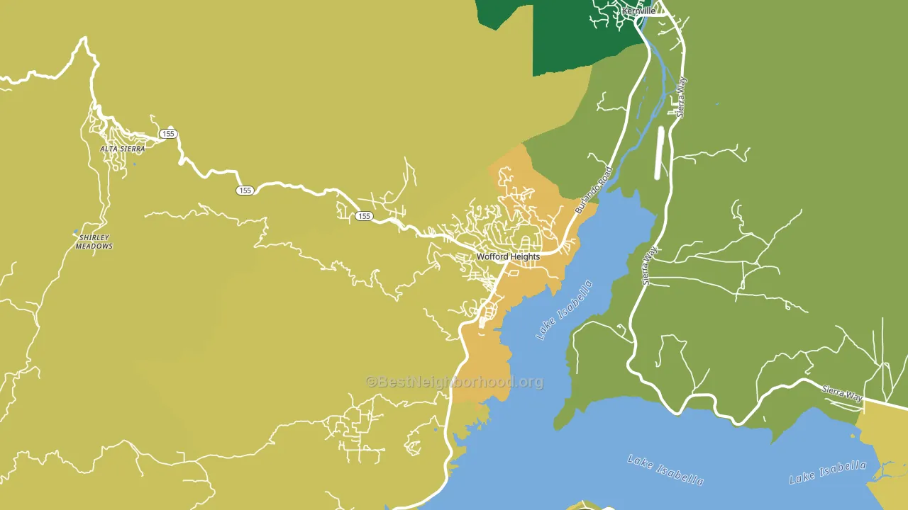 Wofford Heights, CA block-group voter-turnout map