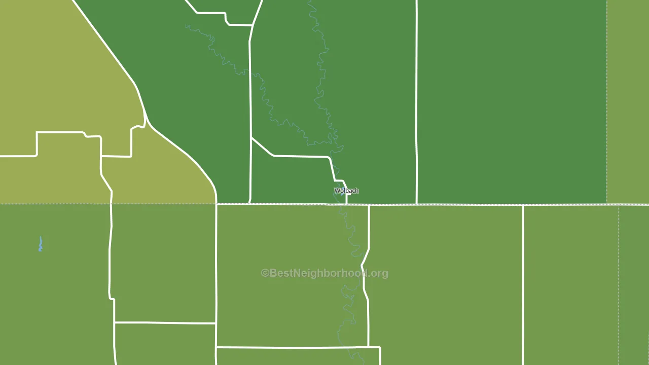 Wolbach, NE block-group voter-turnout map