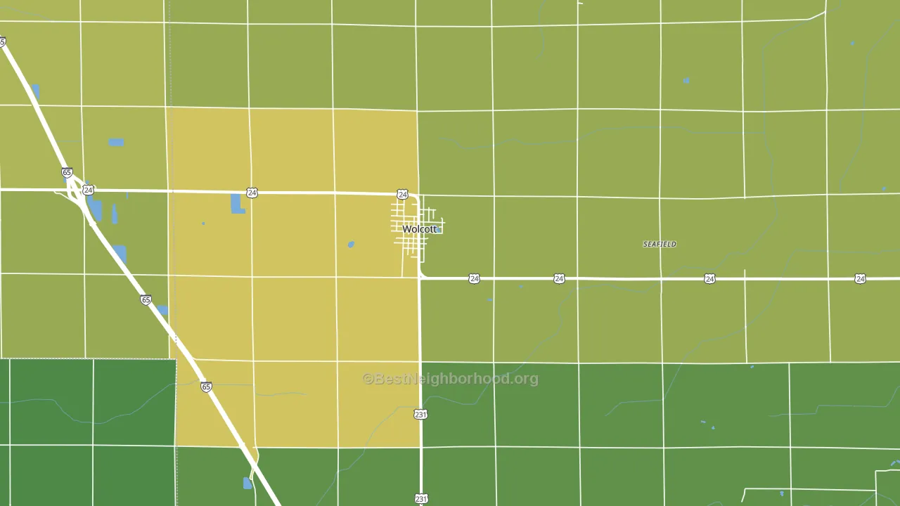 Wolcott, IN block-group voter-turnout map