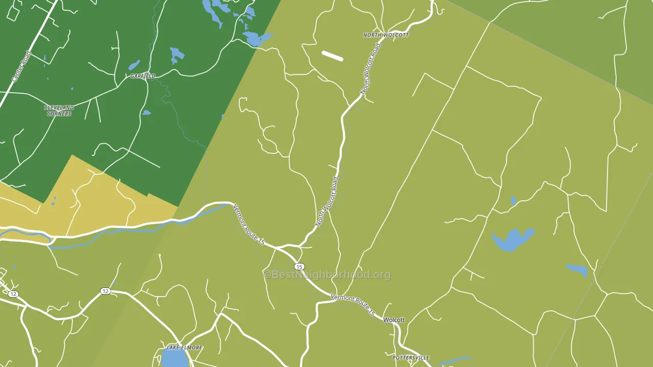 Wolcott, VT block-group voter-turnout map