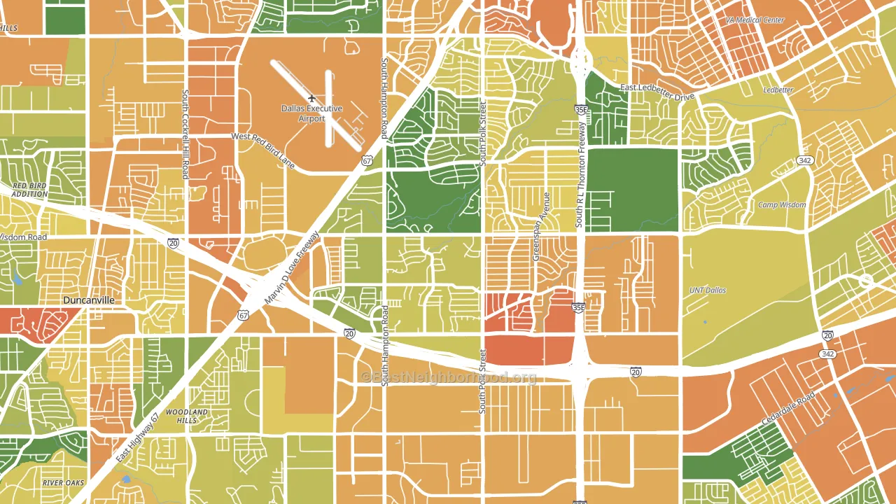 Wolf Creek, Dallas, TX block-group voter-turnout map