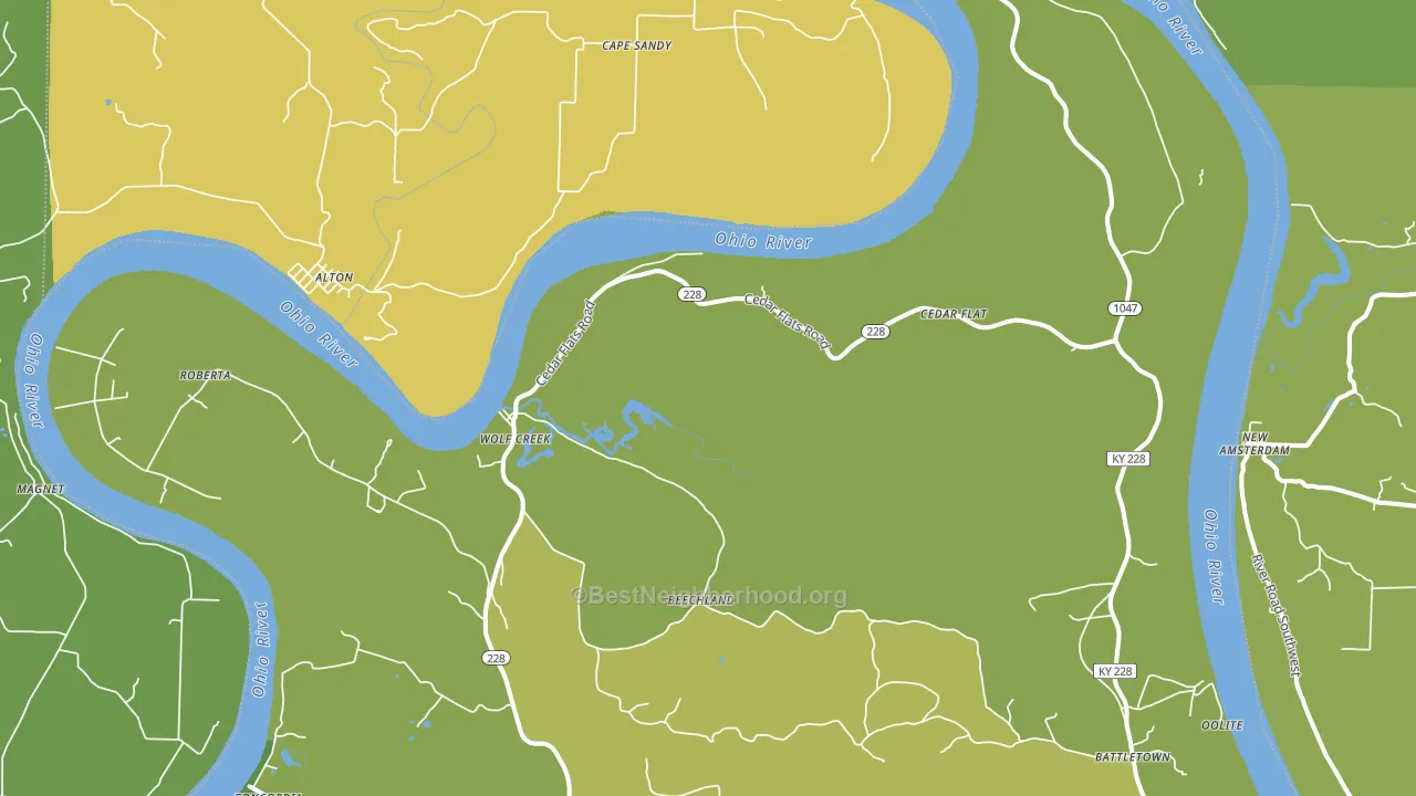 Wolf Creek, KY block-group voter-turnout map