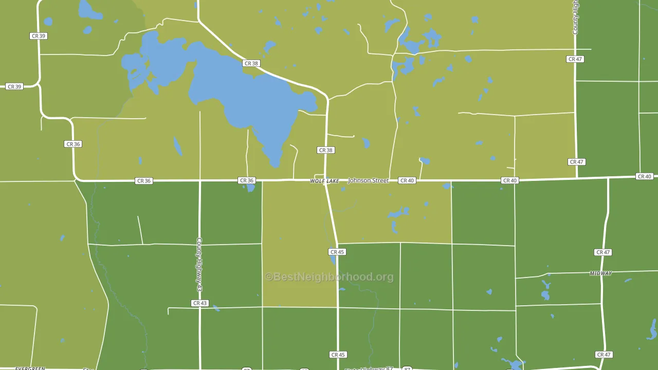Wolf Lake, MN block-group voter-turnout map