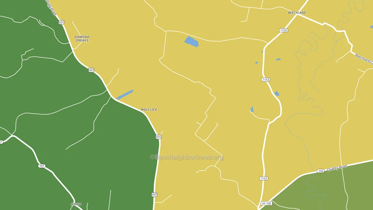 Wolf Lick, KY block-group voter-turnout map
