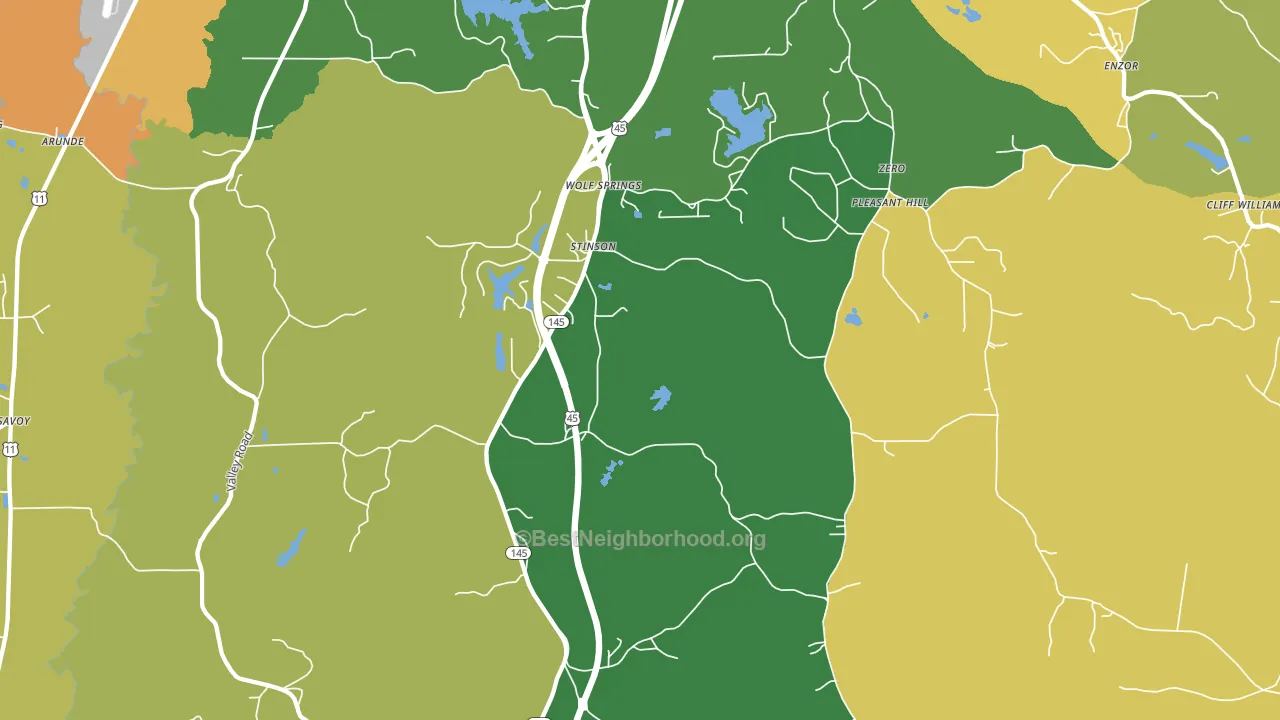 Wolf Springs, MS block-group voter-turnout map