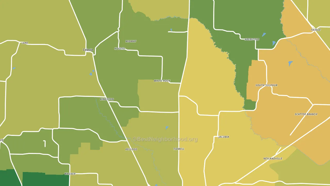 Wolfe City, TX block-group voter-turnout map