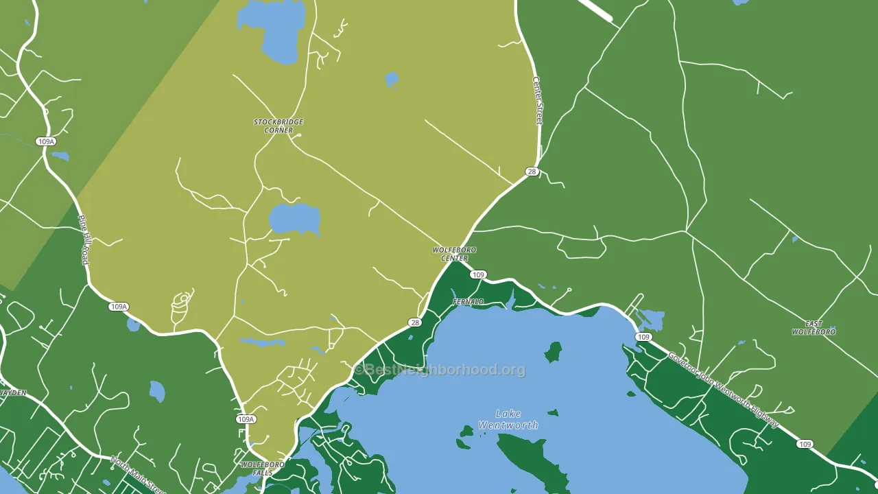 Wolfeboro Center, NH block-group voter-turnout map