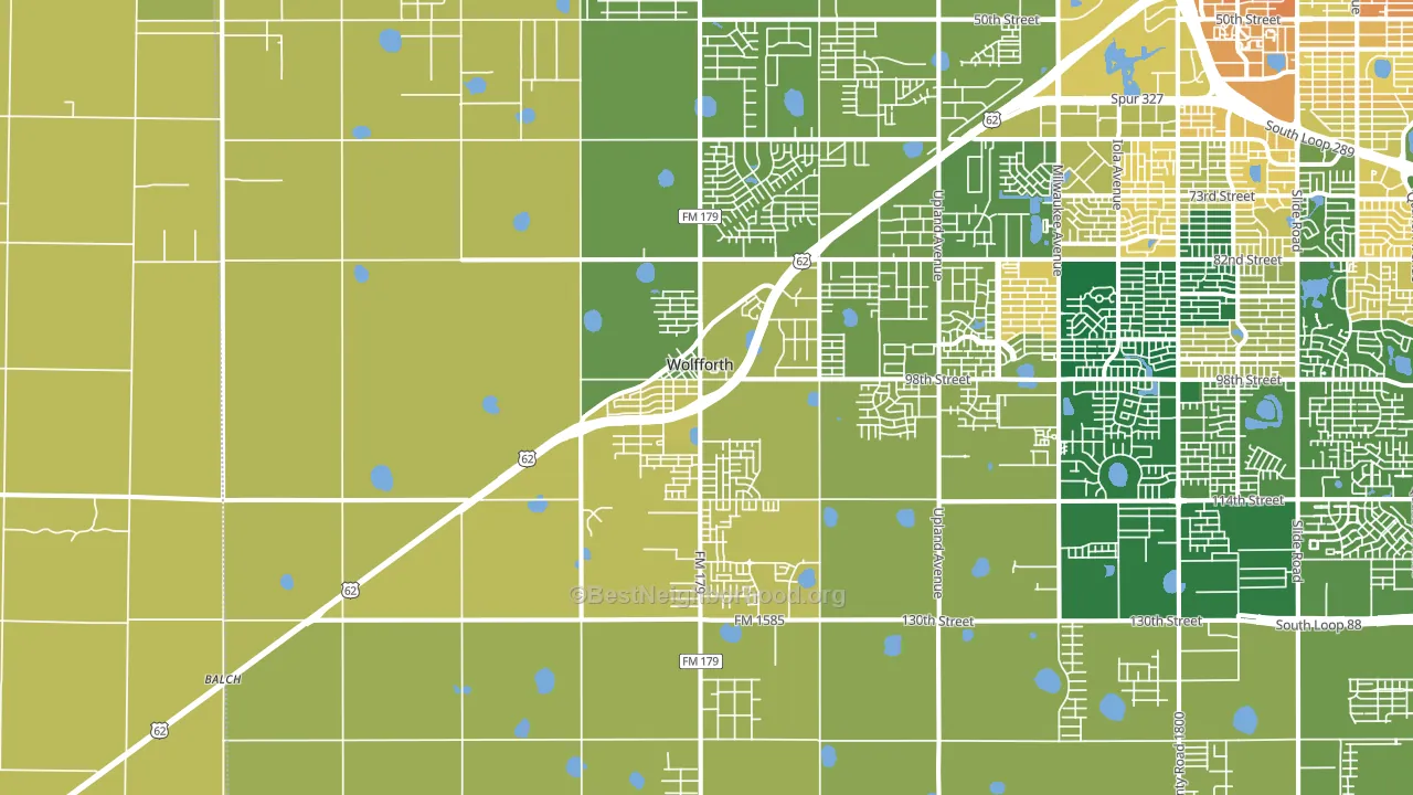 Wolfforth, TX block-group voter-turnout map
