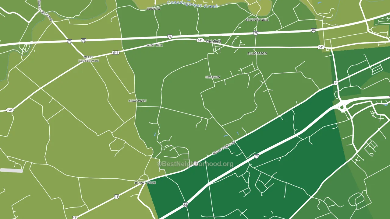 Wolfs Crossroads, PA block-group voter-turnout map