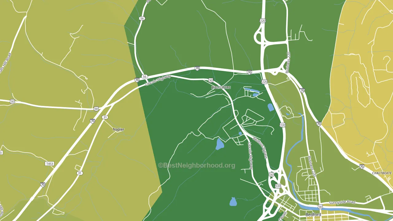 Wolfsburg, PA block-group voter-turnout map