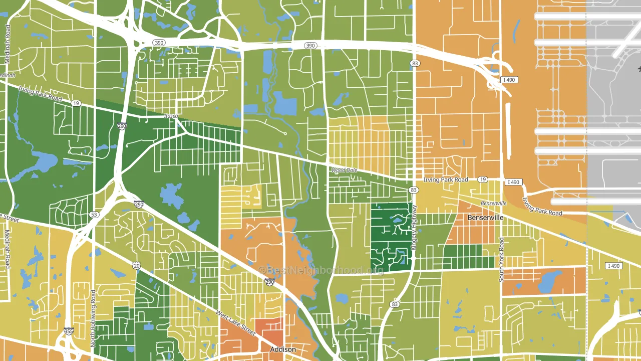 Wood Dale, IL block-group voter-turnout map