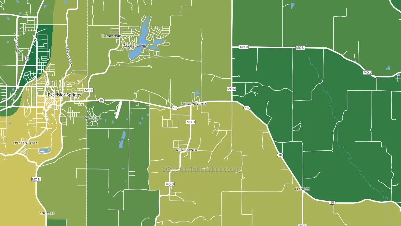 Wood Heights, MO block-group voter-turnout map